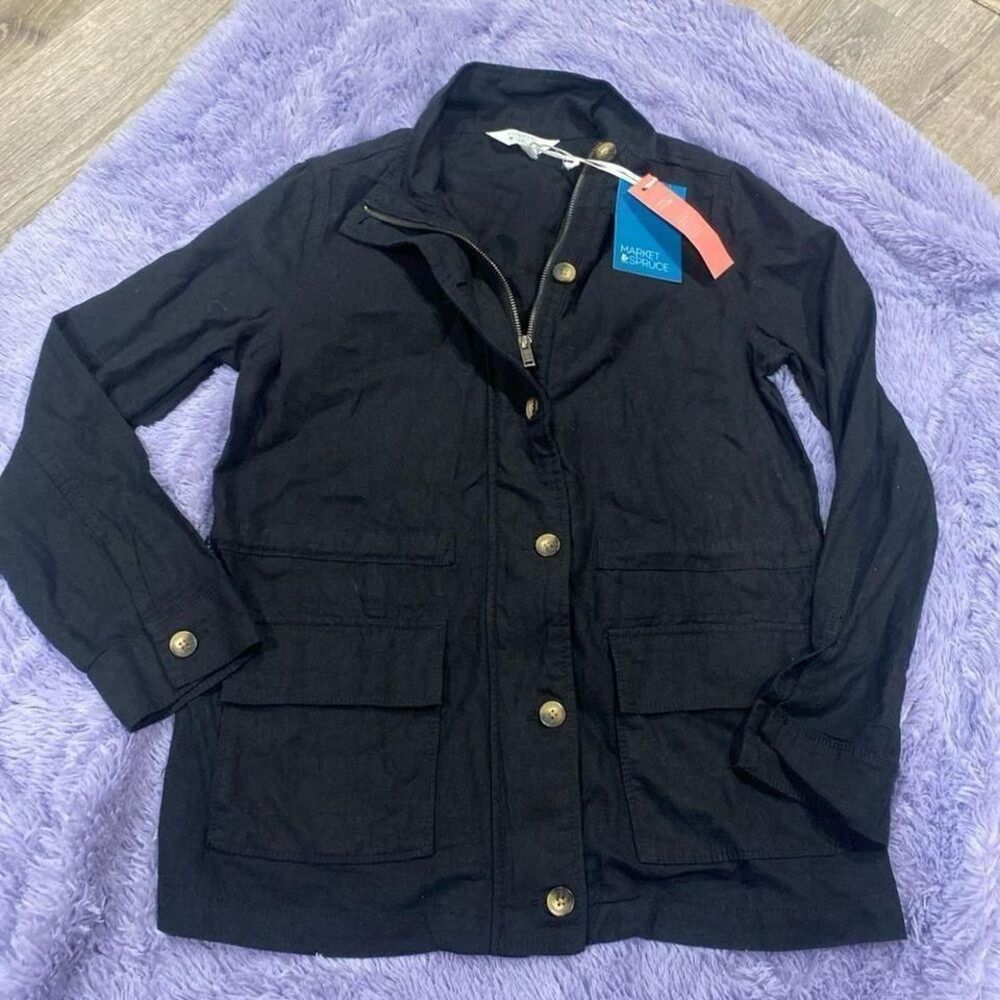 Market & Spruce Black Light Weight Coat Size Small